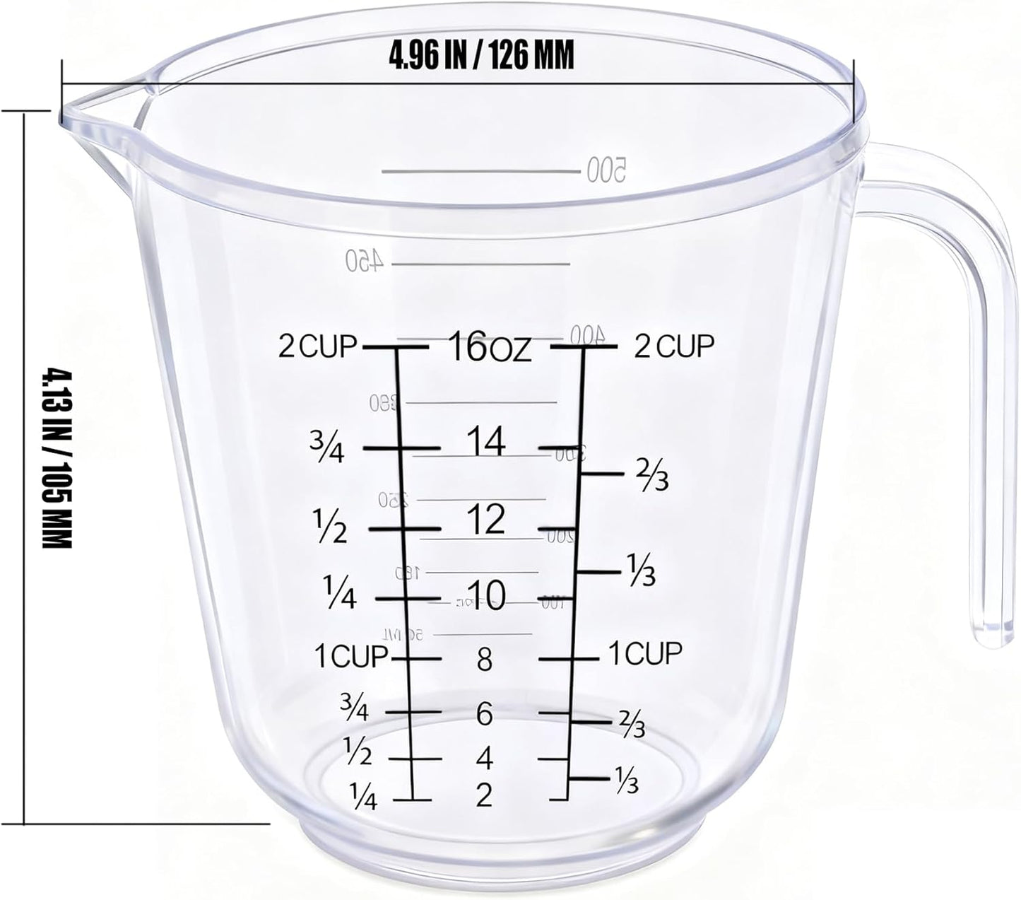DOTINGHUX Measuring Cup, 1 ½ Cup, Clear