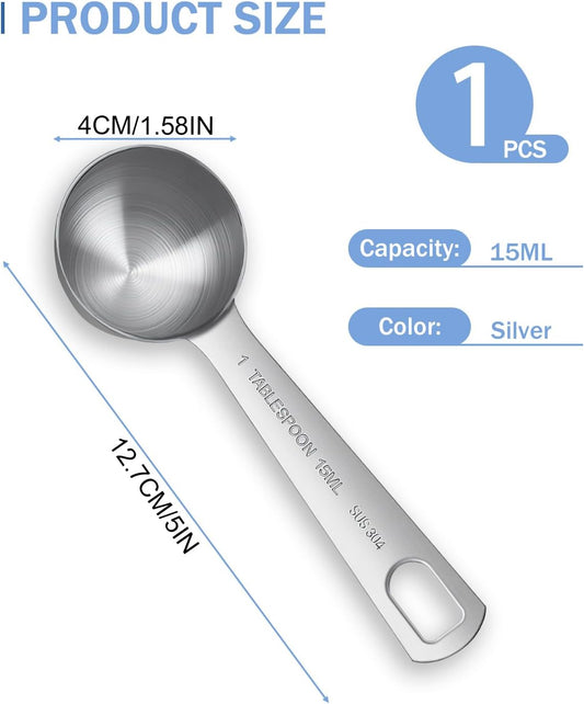 Teaspoon Measuring Spoons, 7.5mL (7.5 cc | 1/4 oz) Stainless Steel Teaspoon Scoop, Long Handle Metal Measuring Spoons for Cooking,Baking (0.25 OZ)