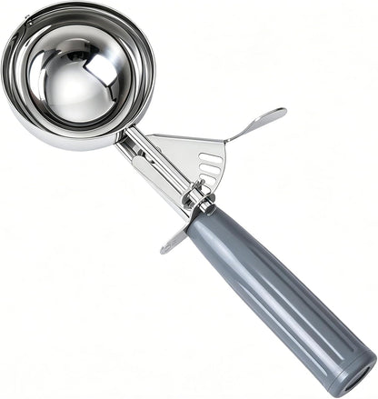 Fayomir 2 oz Scoop, Cookie Scoop for Baking, 2 oz Ice Cream Scoop with Trigger, #16 Disher, Portion Scoop, Blue Handle, Food Scoop for Ice Cream, Muffin, Cupcake Batter, Mashed Potato, Cookie Dough