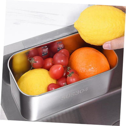 Stainless Steel Sink Drainer Basket Collapsible Dish Rack Suction Cup Silverware Drying Kitchen Storage Strainer