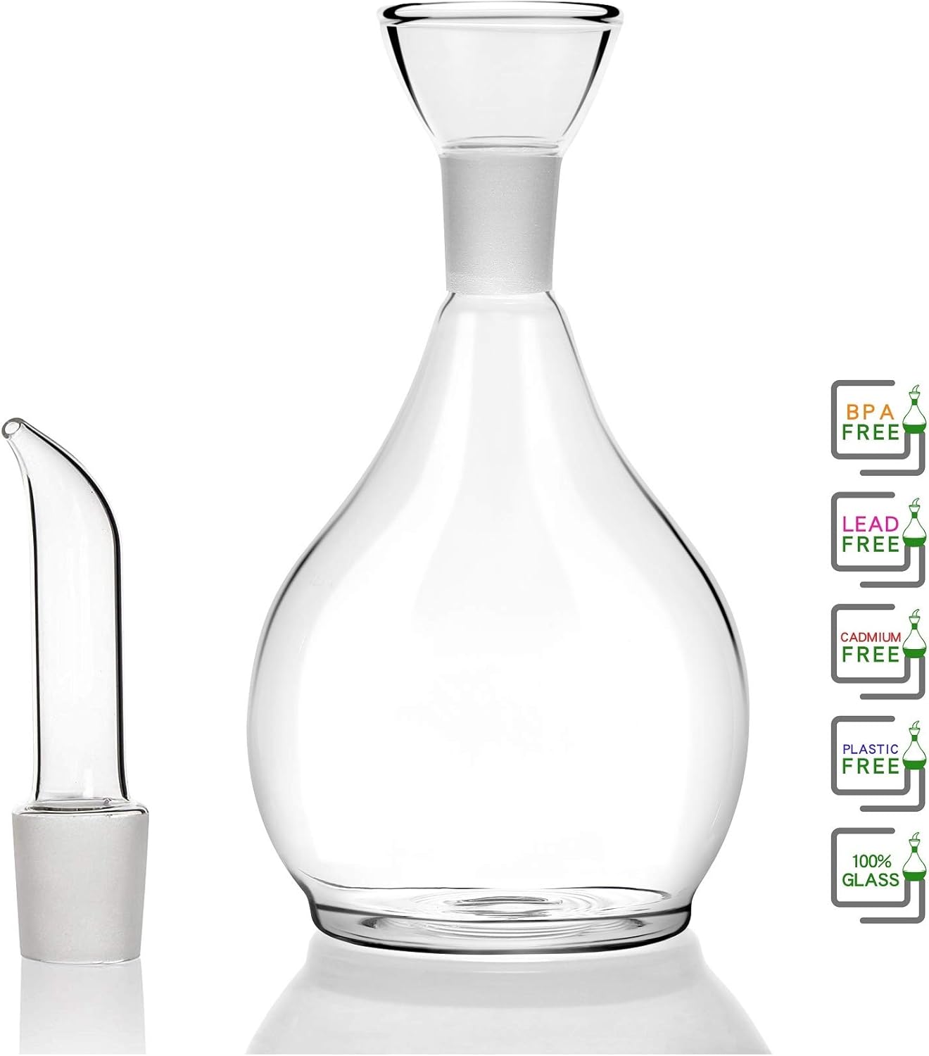 13ounce/ 380 ml Clear Glass Olive Oil Dispenser Bottle - Oil & Vinegar Cruet with Pourers and NO Funnel Needed - Olive Oil Carafe Decanter for Kitchen and BBQ