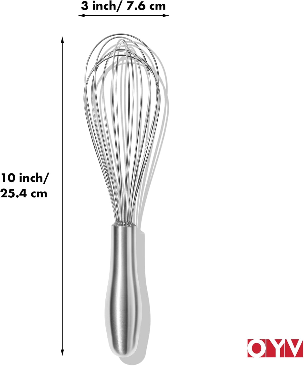 OYV 18/10 Stainless Steel Whisk, Ergonomic Handle, Dishwasher Safe Metal whisk, Professional Whisk for Kitchen Cooking, Perfect for Blending, Whisking, Baking, and Beating, 10-Inch Wire Wisk