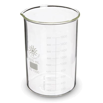 United Scientific™ Chemistry Glassware Measuring Beaker, 1000mL Low Form Griffin, 3.3 Borosilicate Laboratory Glassware, Double Scale Graduated, Autoclavable, ASTM-E960 Compliant, 1 Each