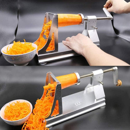Metal Spiralizer Vegetable Spiralizer Vegetable Spiralizer, 3 Stainless Steel Blades, Manual Suction Base, Japanese Style Potato Spiralizer For Zucchini, Silver