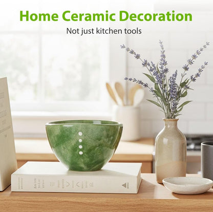 Herb Stripper Bowl, 2026 New Ceramic Herb Stripper with 4 Sizes of Round Holes, Efficient Herb Peeling Cup for Kitchen (White, Resin Version)