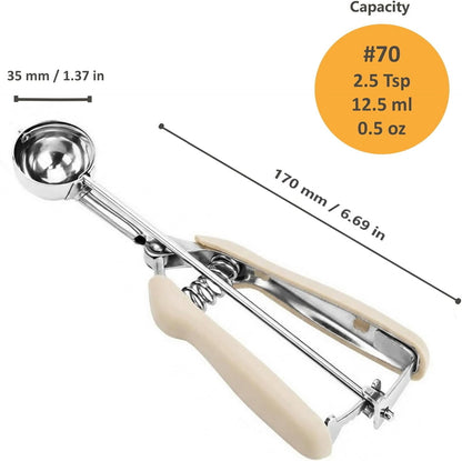Cookie Scoop, Ice Cream Scoop, 1Tbsp/15 ml/0.5oz Cookie Scoops for Baking, 18/8 Stainless Steel Cookie Scooper for Baking, Ice Cream Scooper with Trigger Release, Cookie Dough Scoop with Non-slip Grip
