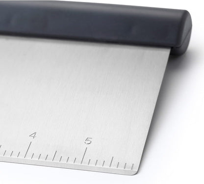 Spring Chef - Dough Blender and Pastry Cutter, Stainless Steel Nut, Pie, Pastry and Dough Cutter and Scraper, Multipurpose Baking Tools with Soft Grip Handles, Gray