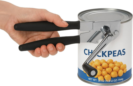 Crank Can Openers Manual,Heavy Duty Commercial Can Opener with Rubber-coated Long Handles.