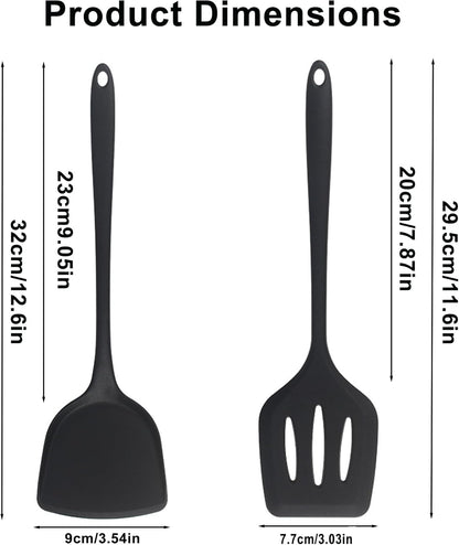 2 Pcs Silicone Spatula,Food Grade Rubber Spatula, Spatulas Silicone Heat Resistant, Used for Baking, Cooking, non Stick, Dishwasher Safe, BPA Free