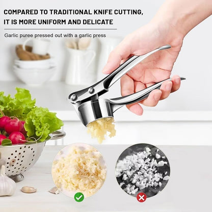 2-in-1 Garlic Press & Nut Cracker – Stainless Steel, Easy to Clean, Rust-Proof, Heavy Duty Kitchen Tool
