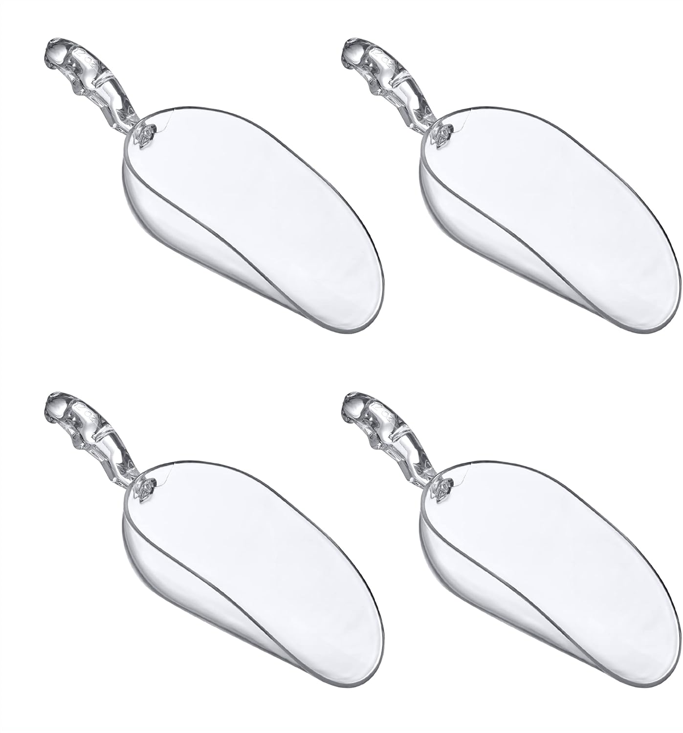 Amazing Abby - Elsa - 5-Ounce Plastic Ice Scoops (Set of 4), Plastic Utility Scoops, BPA-Free, Food-Grade, Shatter-Proof, Good for Kitchen and Restaurant, Perfect for Home and Commercial Use