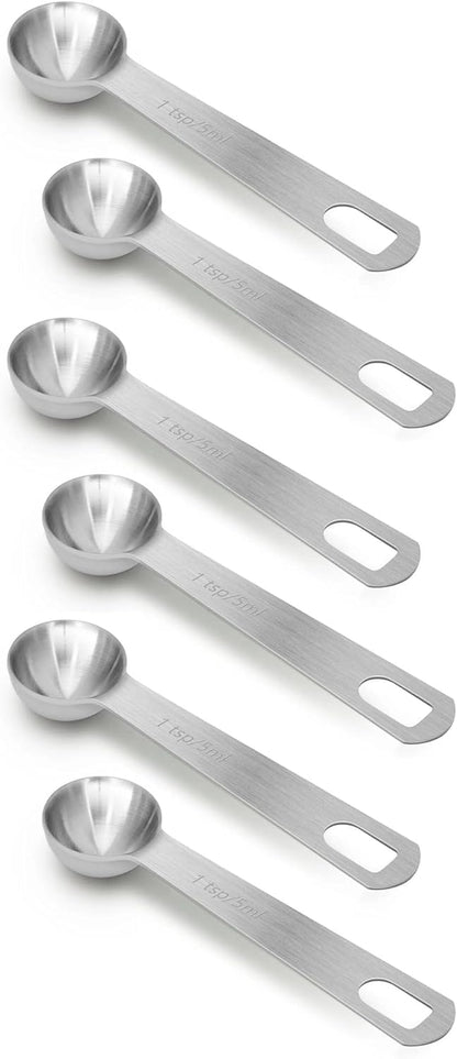2 PCS 1 Teaspoon(5 mL | 5 cc | 1 Tsp | 1/3 Tablespoon) Stainless Steel Single Measuring Spoon, Easy to Use and Easy to Wash Metal Measuring Spoons Kitchen Gadgets for Cooking & Baking
