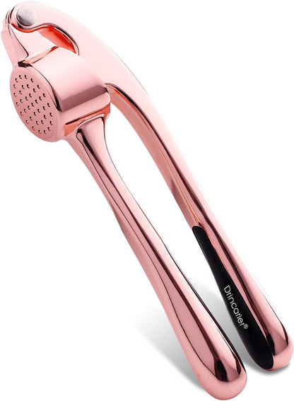Kitchen Garlic Press, Rust Proof & Dishwasher Safe Garlic Mincer, Durable Garlic Crusher, Easy to Clean and Squeeze, Rose