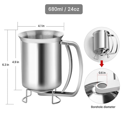 Stainless Steel Pancake Batter Dispenser - Perfect for Pancakes, Cupcakes, Muffins, and Waffles(800ml)