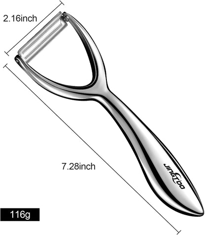 Premium Vegetable Peeler Stainless Steel，Ultra Sharp Potato Peelers, Fruit Veggie Peeler Swivel Blade, Y Shaped Apple Carrot Peelers for Kitchen Ergonomic Handle - 5 Years Warranty (Serrated)