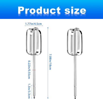 2pcs Hand Mixer Beaters Attachments Compatible with BLACK & DECKER, Universal Stainless Steel Electric Hand Mixer Whisk Replacement for Cooking and Baking