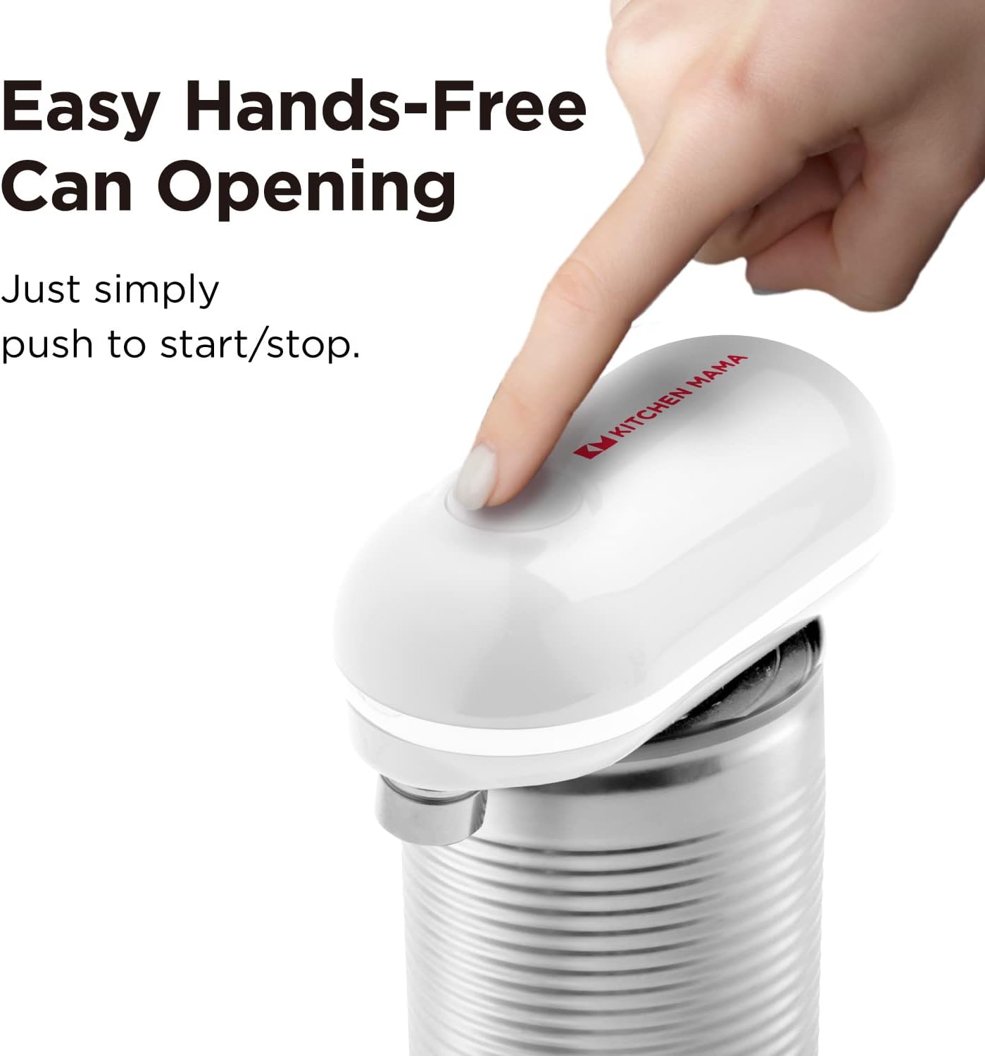 Kitchen Mama Mini Electric Can Opener Smooth Edge: Opens Can with One Press - Ultra-Compact, Hands-Free, Safe, Cordless, Seniors with Arthritis, Automatic, Battery Operated Appliances (Orange)