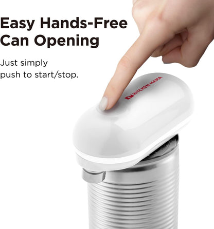 Kitchen Mama Mini Electric Can Opener Smooth Edge: Opens Can with One Press - Ultra-Compact, Hands-Free, Safe, Cordless, Seniors with Arthritis, Automatic, Battery Operated Appliances (Orange)