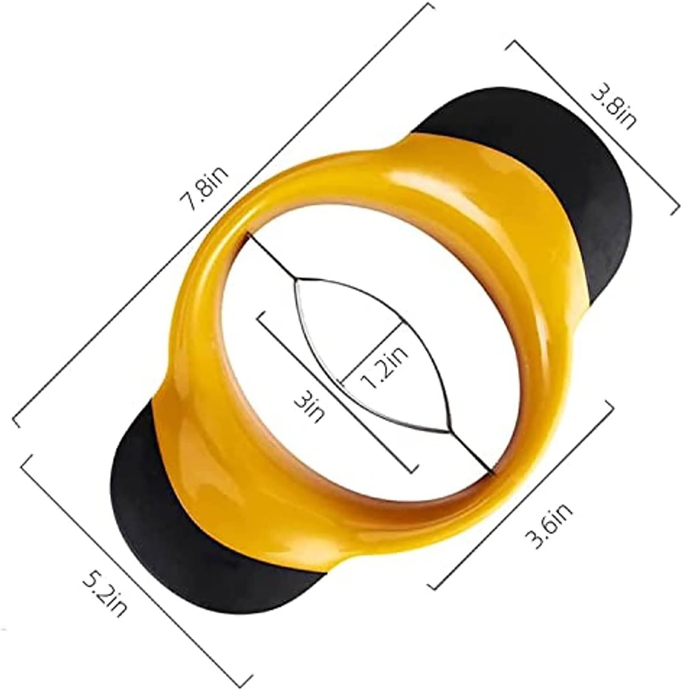 3-in-1 Mango Slicer/Peeler/Cutter/Splitter/Pitter with Stainless Steel Blade Pit Remover Tool Non Slip Handles Extra Large Mango Cutter Divider (Orange)