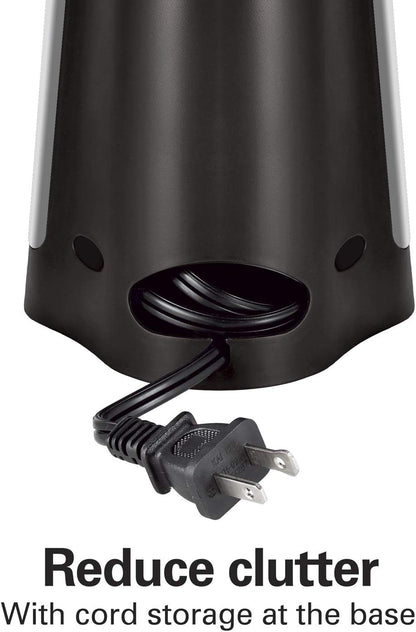Hamilton Beach Extra-Tall Electric Automatic Can Opener with Easy-Clean Detachable Cutting Lever, Cord Storage, Knife Sharpener, Black (76702)
