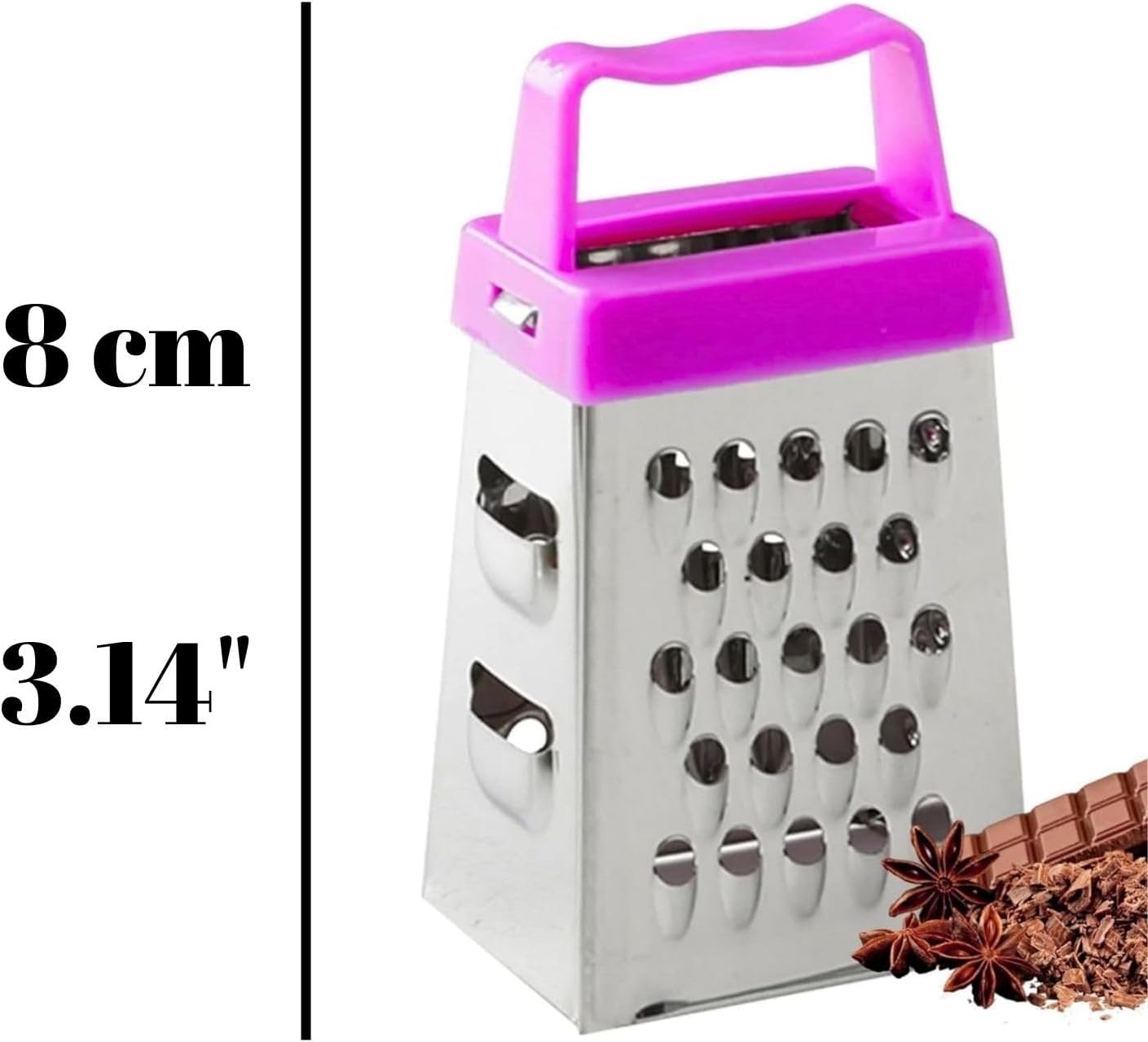 Mini Garlic Grater, Stainless Steel Cheese Ginger Vegetable Spices Small Grater for Kitchen, Black (Black)