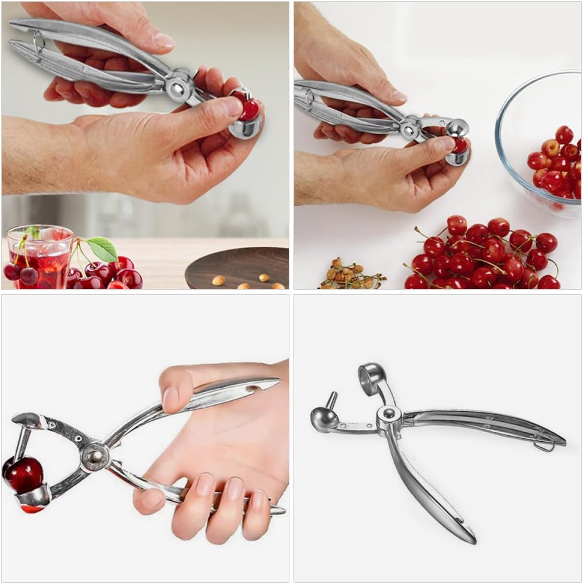 Cherry Pitter Tool Multi-function Red Date Corer Olive Pitter Stainless Steel Fruit Core Remover for Kitchen Cooking and Jam Making