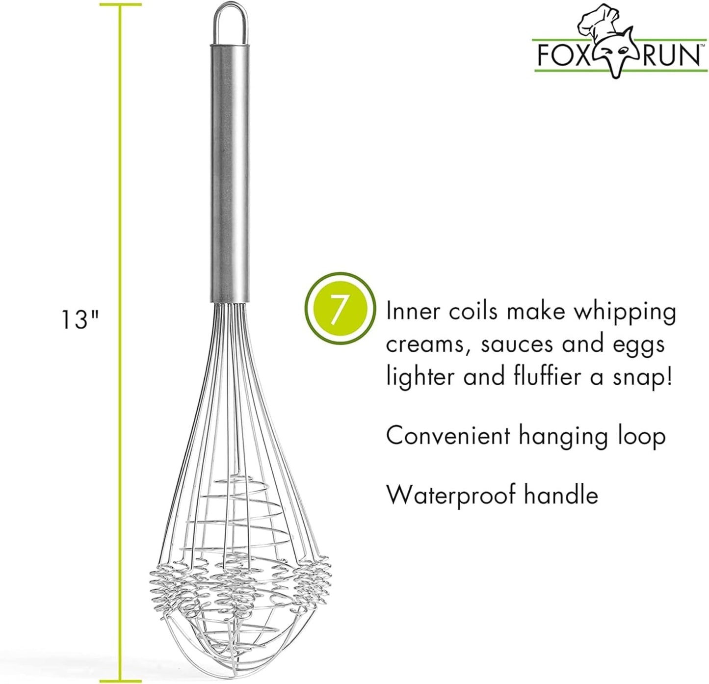 Fox Run Mini Whisks, Chrome Plated, Set of 4, Metallic, 8 x 2 x 1.75 inches