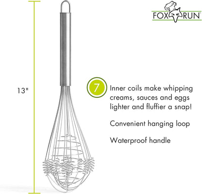 Fox Run Mini Whisks, Chrome Plated, Set of 4, Metallic, 8 x 2 x 1.75 inches