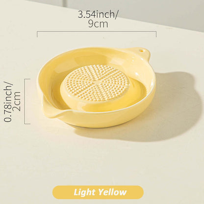 2 Pcs DelloidMaz White Ceramic Grater Plate for Ginger, Garlic, Onion, Cheese, Lemon, Chocolate, Vegetables and Fruits for Kitchen (2 Pcs, White)