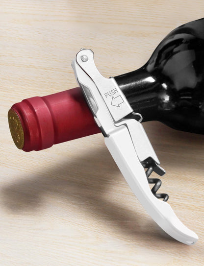 CORKAS Wine Key - Professional Handcrafted Heavy Duty Waiter Corkscrew, Compact Wine Opener with Double Hinged, Foil Cutter and Bottle Opener, Gifts for Servers, Sommelier, Bartenders - Red