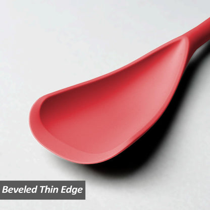 Silicone Spatula Spoon, Great for Both Cooking and Serving Durable BPA-Free Matte Black Silicone, Seamless Design, Safe for Nonstick Cooking Surfaces, 2-Pcs, Gray