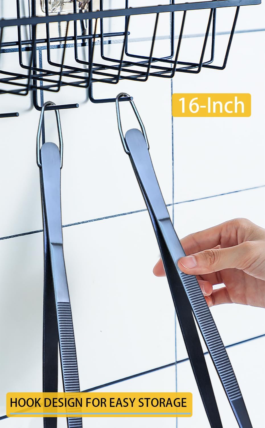 JETKONG 2 Pcs 12-Inch Kitchen Tweezers Fine Tweezer Tongs, Extra-Long Stainless Steel Cooking Tweezers (Silver)