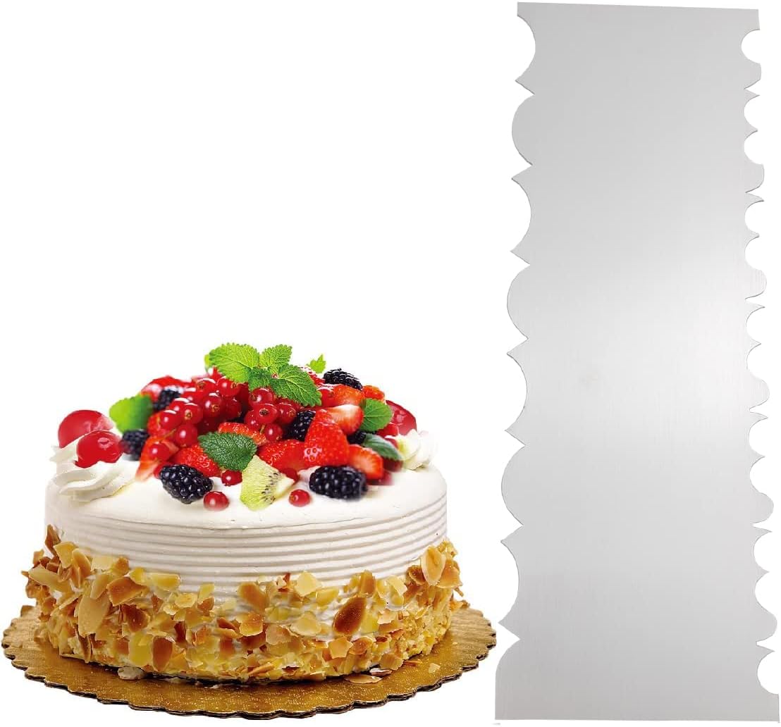 8.6 Inch Stainless Steel Cake Scraper Metal Scraper for Cake Smoother Leveler Scraper Cake Decorating Comb Cake Cutter for Mousse Butter Cream