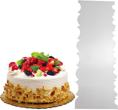 8.6 Inch Stainless Steel Cake Scraper Metal Scraper for Cake Smoother Leveler Scraper Cake Decorating Comb Cake Cutter for Mousse Butter Cream