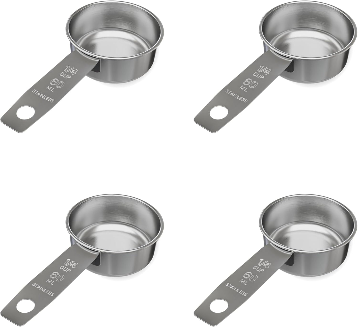 1/8 Cup Stainless Steel Measuring Cup | Sturdy Metal 30 ml | 30 cc | 1 oz | Single Cup for Wet and Dry Ingredients | Great for use as 1/8 Cup Coffee Scoop - 1 PK