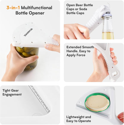 Bottle Opener for Weak Hands,Multifunction Jar and Bottle Opener for Anyone with Low Strength,Kitchen Gadgets