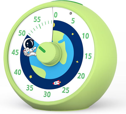 Visual Timer for Kids, 60-Minute Countdown for Classroom Office Kitchen, Desk Timer Kids Time Management Tools with Silent Operation, Pomodoro Timer Rainbow Pattern Purple