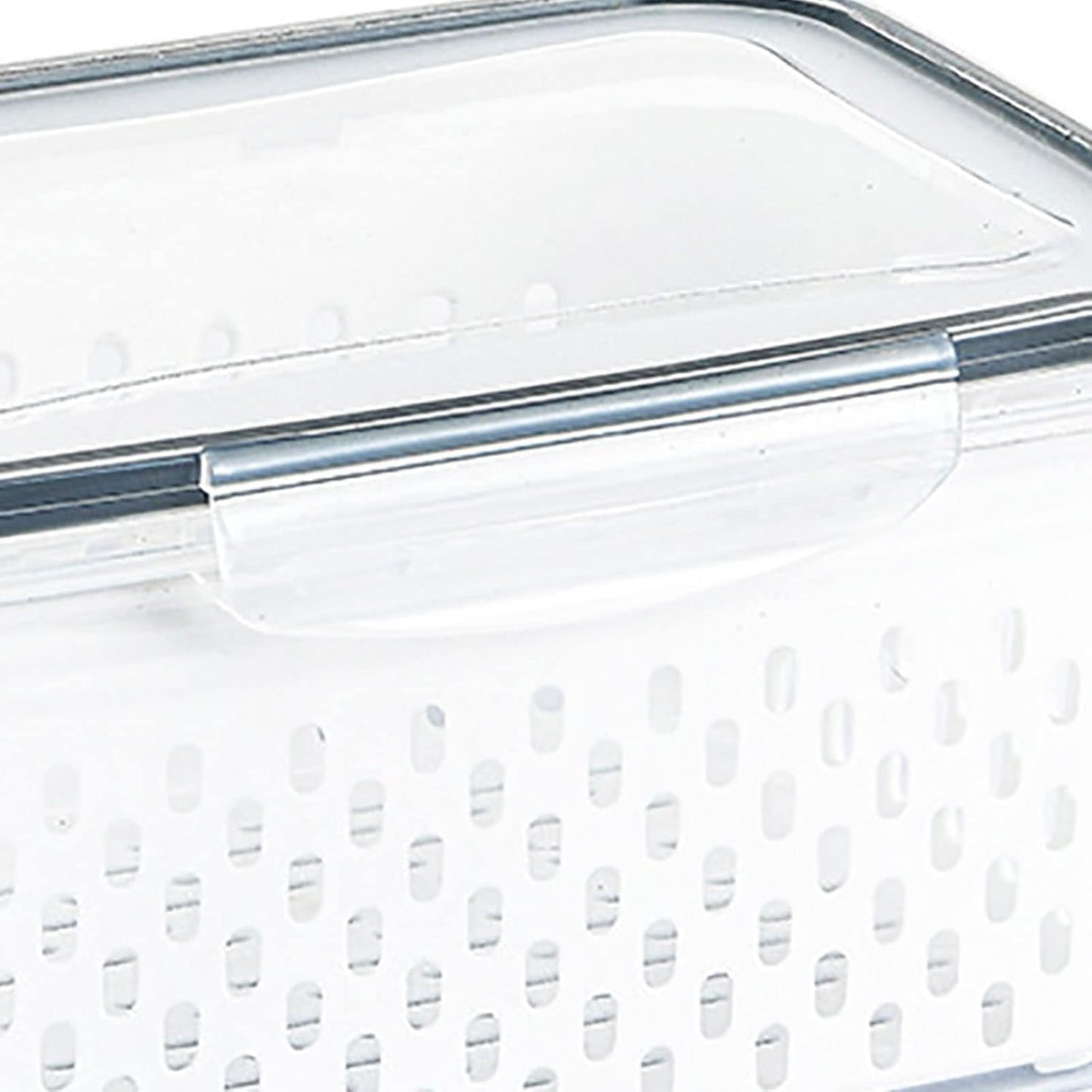 Drain Storage Basket, Fruit Storage Containers for Fridge with Removable Colander and Lid Produce Containers Keep Fruits Vegetables Meat Freshness (1750ML)