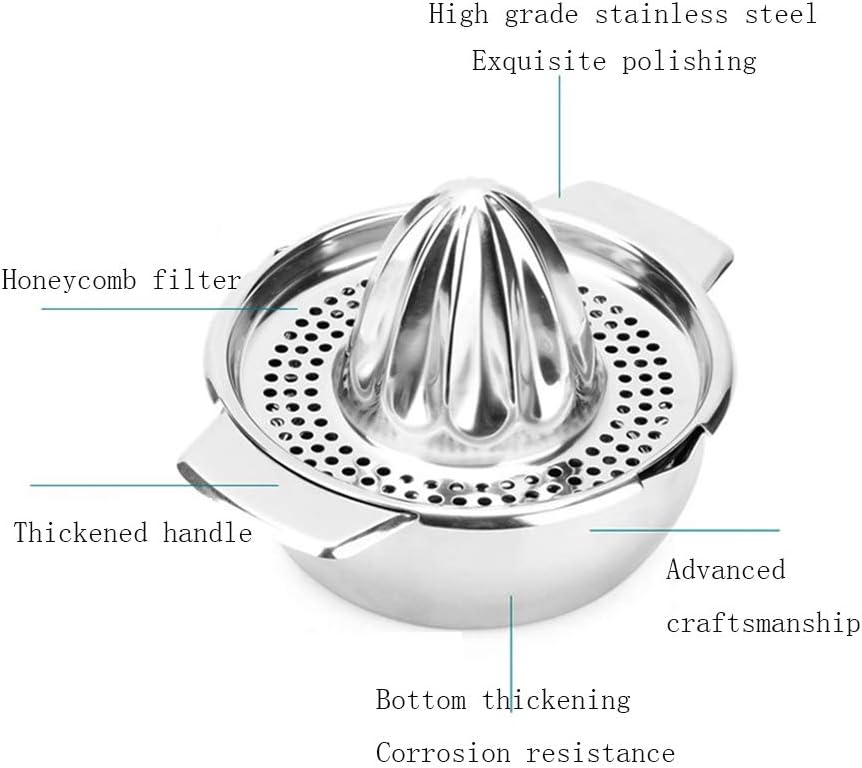 Stainless Steel Lemon Squeezer,Juicer with Bowl Container for Oranges Lemons Fruit Home Made Juice in Kitchen
