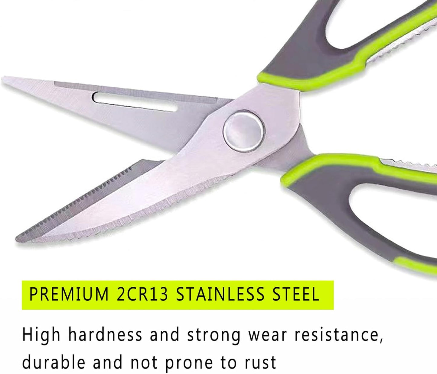 Kitchen Scissors All-Purpose Heavy Duty, Poultry Shears with Strong Magnet Knife Holder, Stainless Steel Removable Safe Blade, Kitchen Shears For Food, Cutting Meat, Herbs, Poultry, Bones