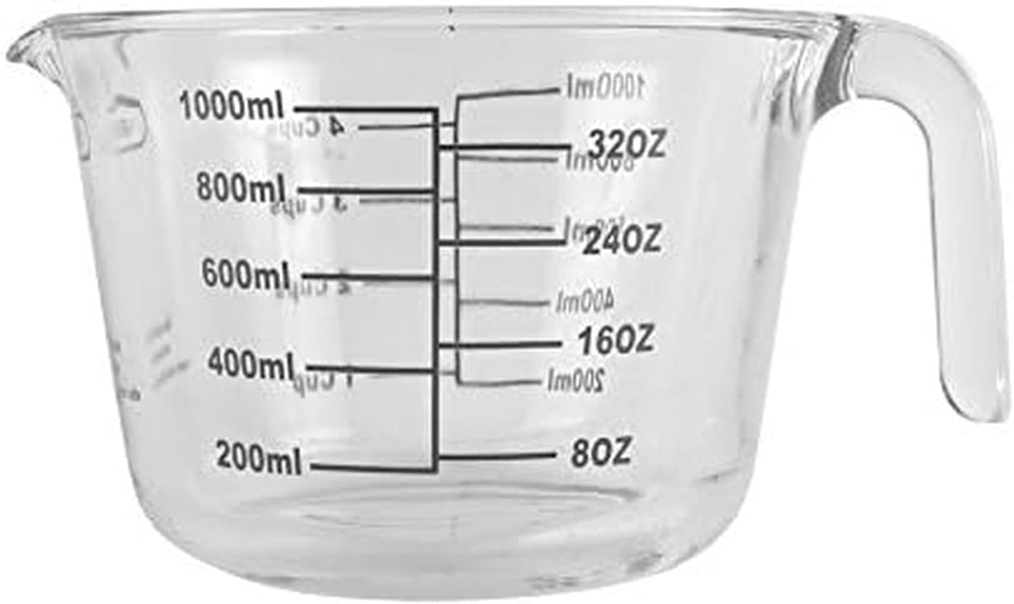Farberware 2-Cup Borosilicate Glass Wet and Dry Measuring Cup with Oversized Measurements, Clear