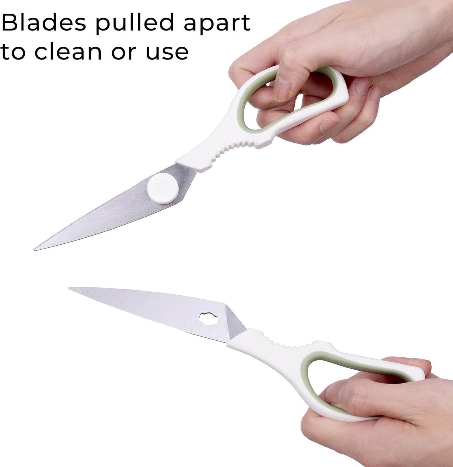 Linoroso Kitchen Scissors All Purpose Kitchen Shears with Magnetic Holder, Soft Grip Handle Cooking Scissors Dishwasher Safe with Come Apart Blade Heavy Duty Scissors for Meat, Vegetable, Herb, Black