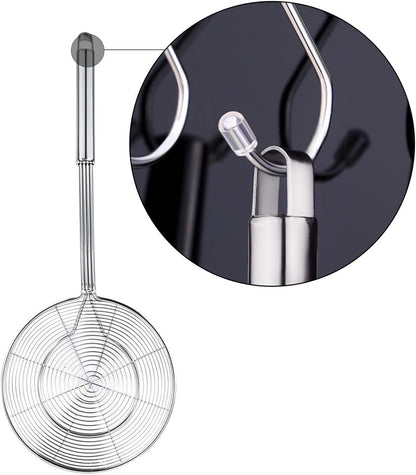 Spider Strainer Skimmer, Swify Stainless Steel Asian Strainer Ladle Frying Spoon with Handle for Kitchen Deep Fryer, Pasta, Spaghetti, Noodle, 5.5 Inch