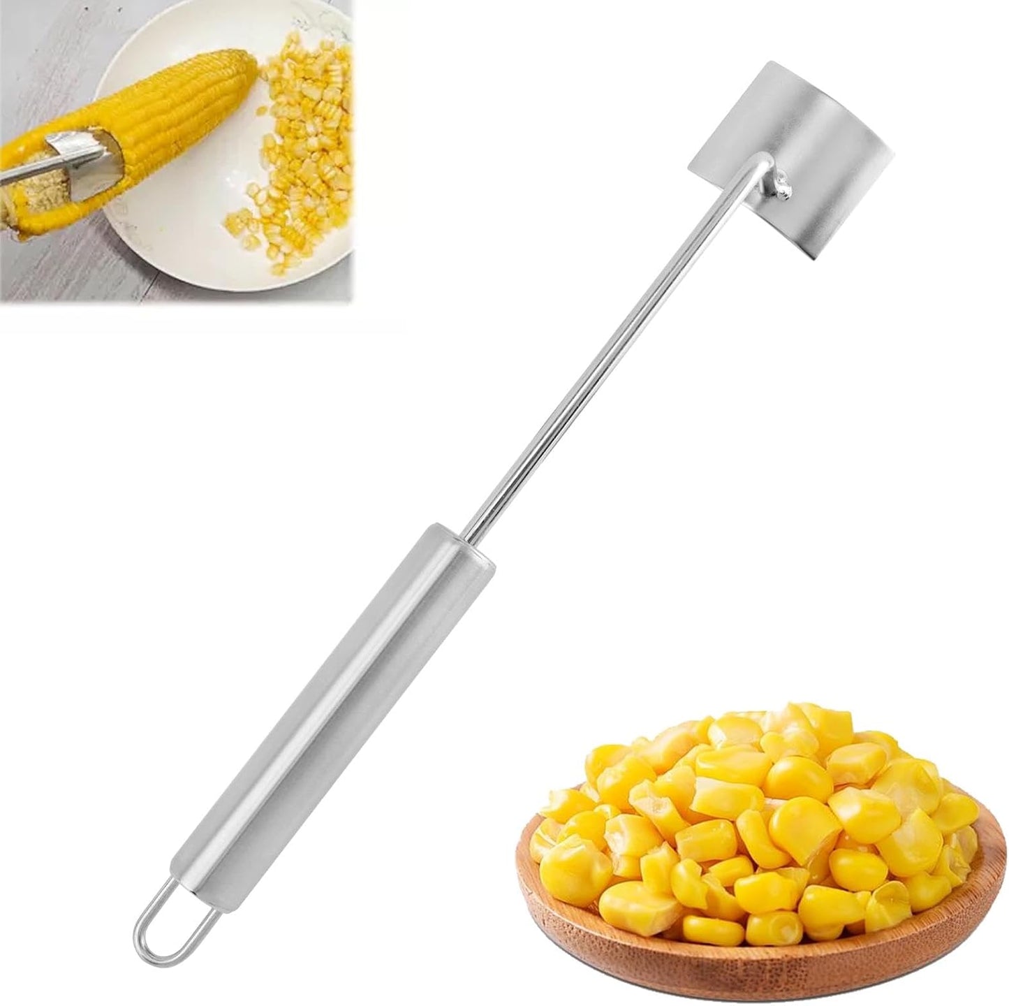 Corn Peeler, Corn Cutter, Corn on the Cob Remover, Easy Clean Corn Cob Peeler, Splitter Tool Corn Peeler Handheld Stainless Steel With Hanging End Spade Shaped For Home Kitchens
