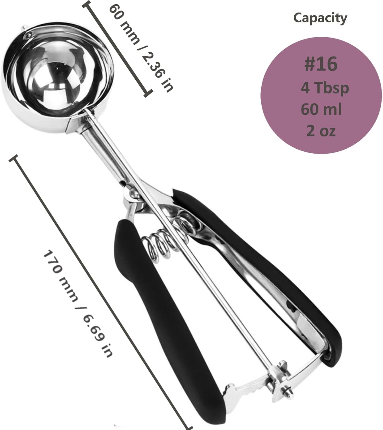 Ice Cream Scoop, 18/8 Stainless Steel Cookie Scoop, Cookie Scoops for Baking, 2 Tbsp/ 30 ml/ 1 oz Cookie Dough Scoop, Ice Cream Scooper with Trigger Release, Cookie Scooper for Baking