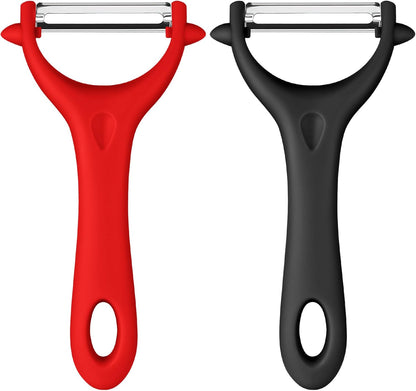 AUAUY 2PCS Potato Peeler, Y-Shaped Swivel Vegetable Peeler, Fruit Peeler for Kitchen, Non-Slip Grip Peeler, Ergonomic Handle Sharp Blade Stainless Steel Peeler（Green, Black）