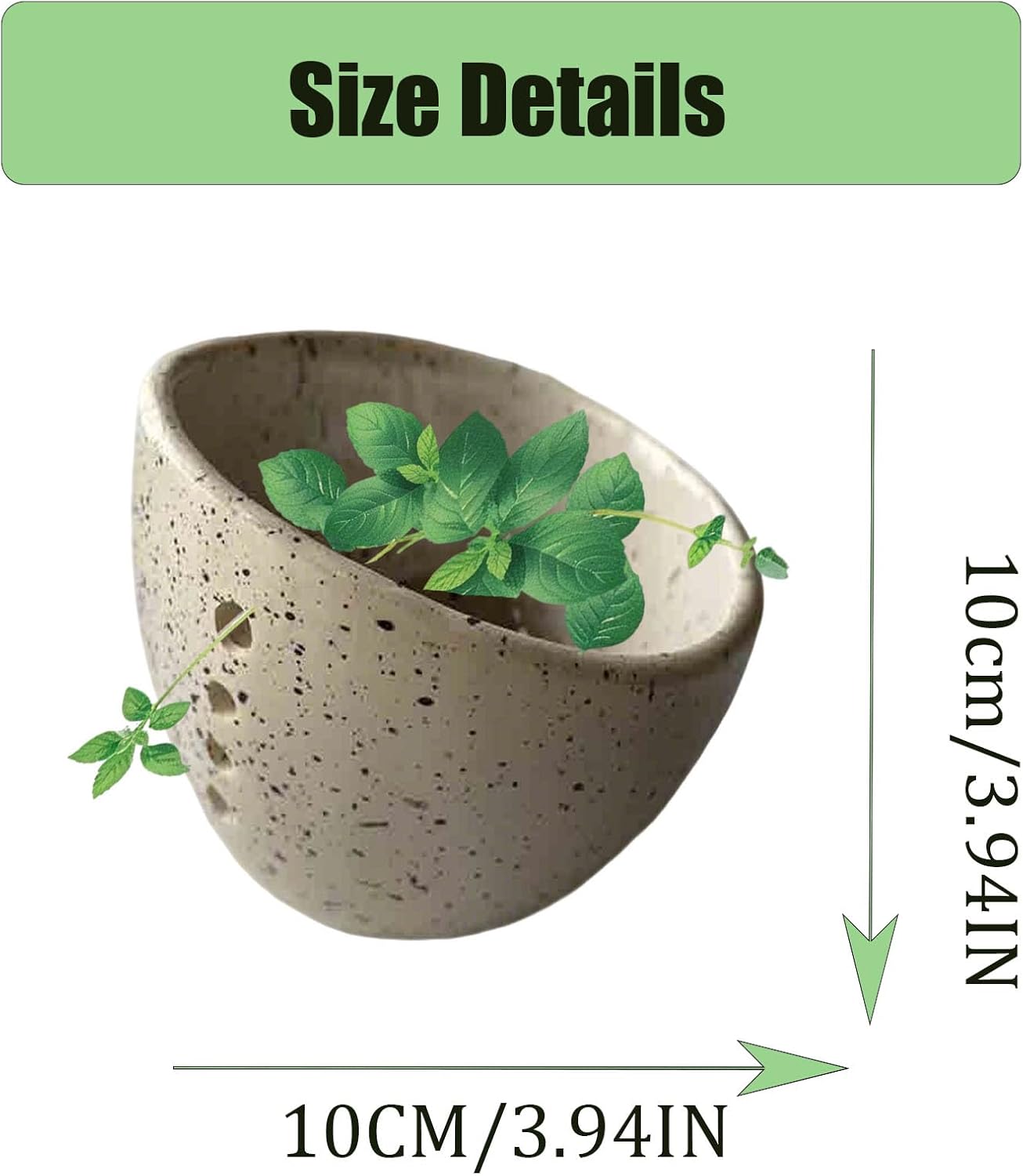 2025 New Handmade Pot Herb Stripper, Herb Stripper Bowl Ceramic, Used for Separating Leaves and Stems, Different Sizes of Holes Suitable for Leaves of Different Sizes (Blue)