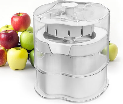NEW Professional Apple Slicer and Corer 6.42in- Stainless Steel Apple Cutter with 12 Slices, Heavy Duty Design for Large Apples, Thin Slices, Compatible with Pears and Other Fruits（White）