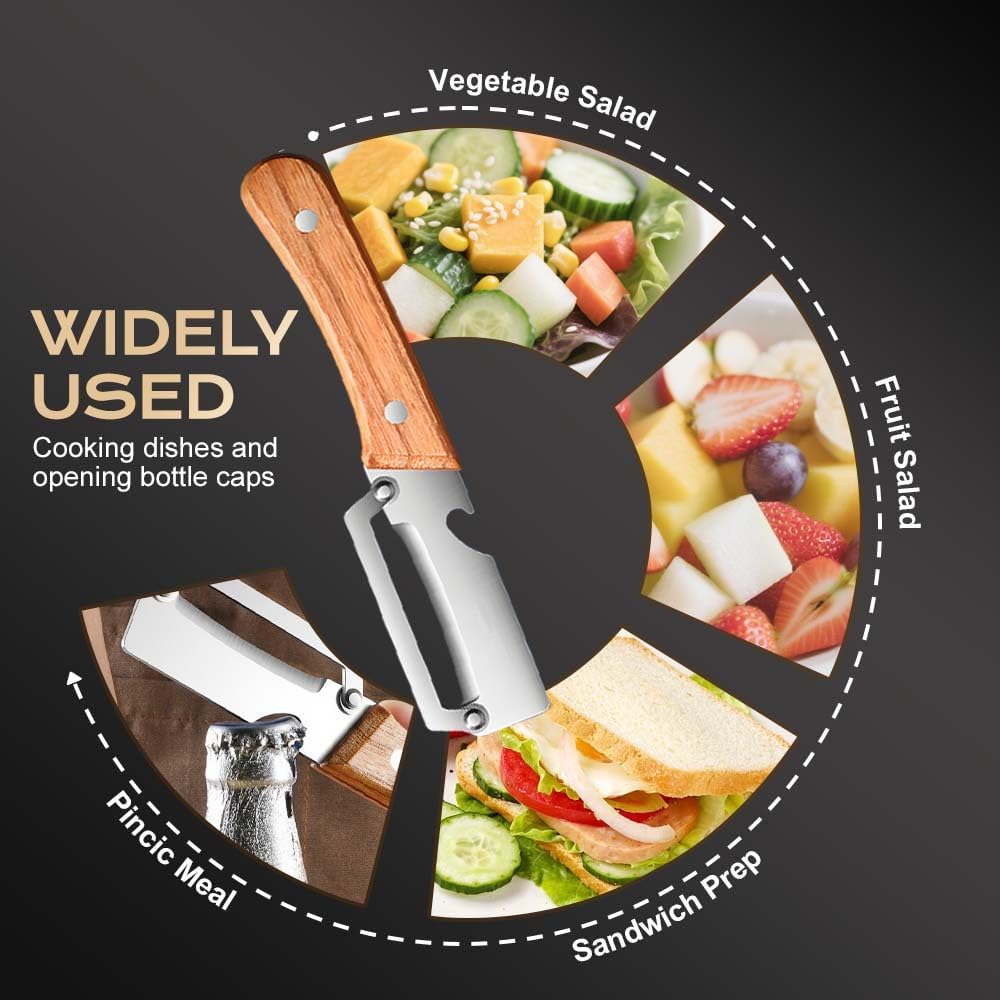 Multi Functional Vegetable Peeler for Kitchen, Ultra Sharp Stainless Steel Veggie, Fruit, Carrot, Orange & Potato Peeler with Ergonomic Handle, Julienne Peeler & Bottle Opener, Fruit Peeler (2pcs)