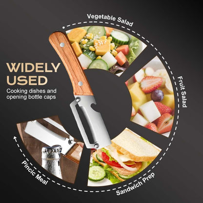 Multi Functional Vegetable Peeler for Kitchen, Ultra Sharp Stainless Steel Veggie, Fruit, Carrot, Orange & Potato Peeler with Ergonomic Handle, Julienne Peeler & Bottle Opener, Fruit Peeler (2pcs)